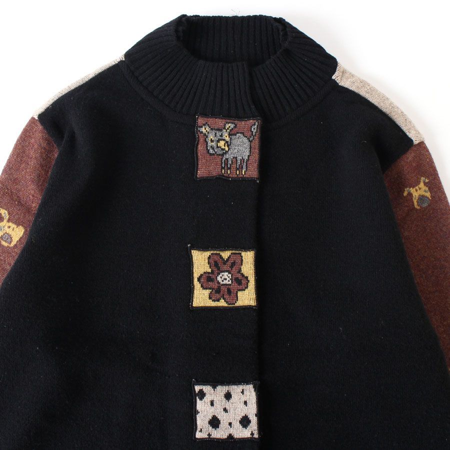 極美品・近年モデル✨アルベロベロ　ニットジャケット　アップリケ　ピアノ　ぶたさん 極美品・近年モデル✨アルベロベロ ニットジャケット アップリケ