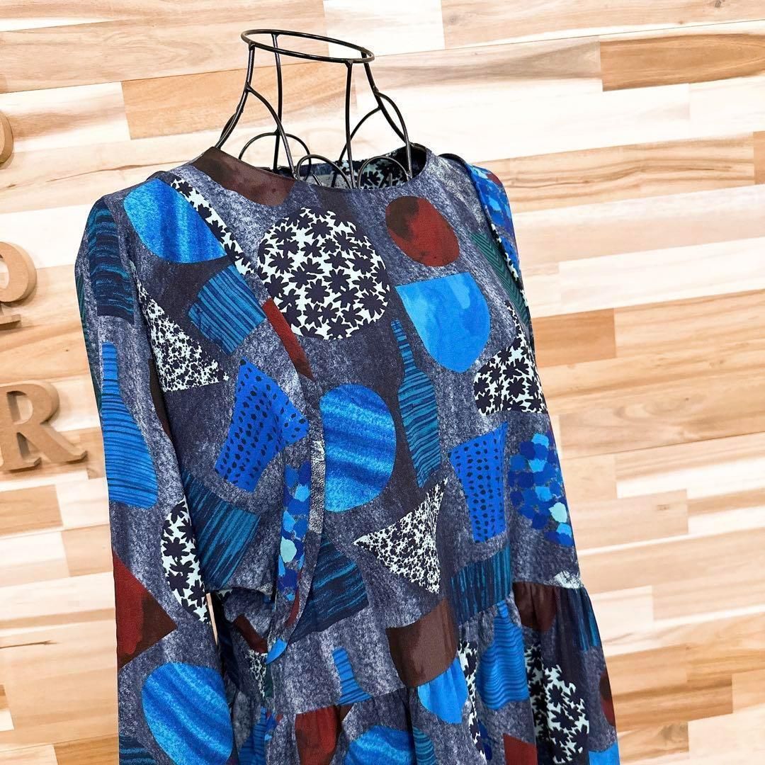 未使用タグ付き】ポールスミス ロングワンピース 総柄 アート Aライン