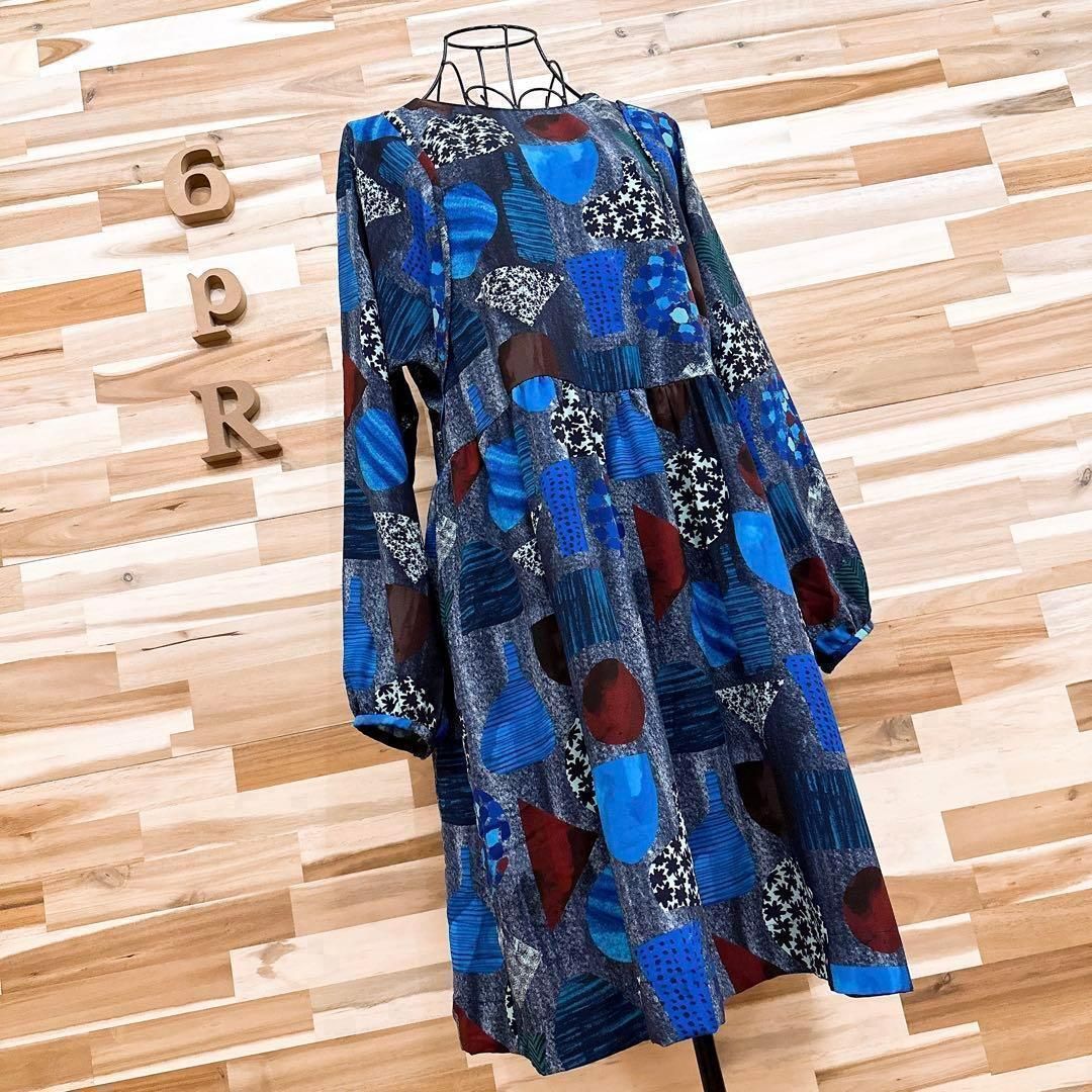 【未使用タグ付き】ポールスミス　ロングワンピース　総柄　アート　Aライン　マキシ 未使用タグ付き】ポールスミス ロングワンピース 総柄 アート Aライン