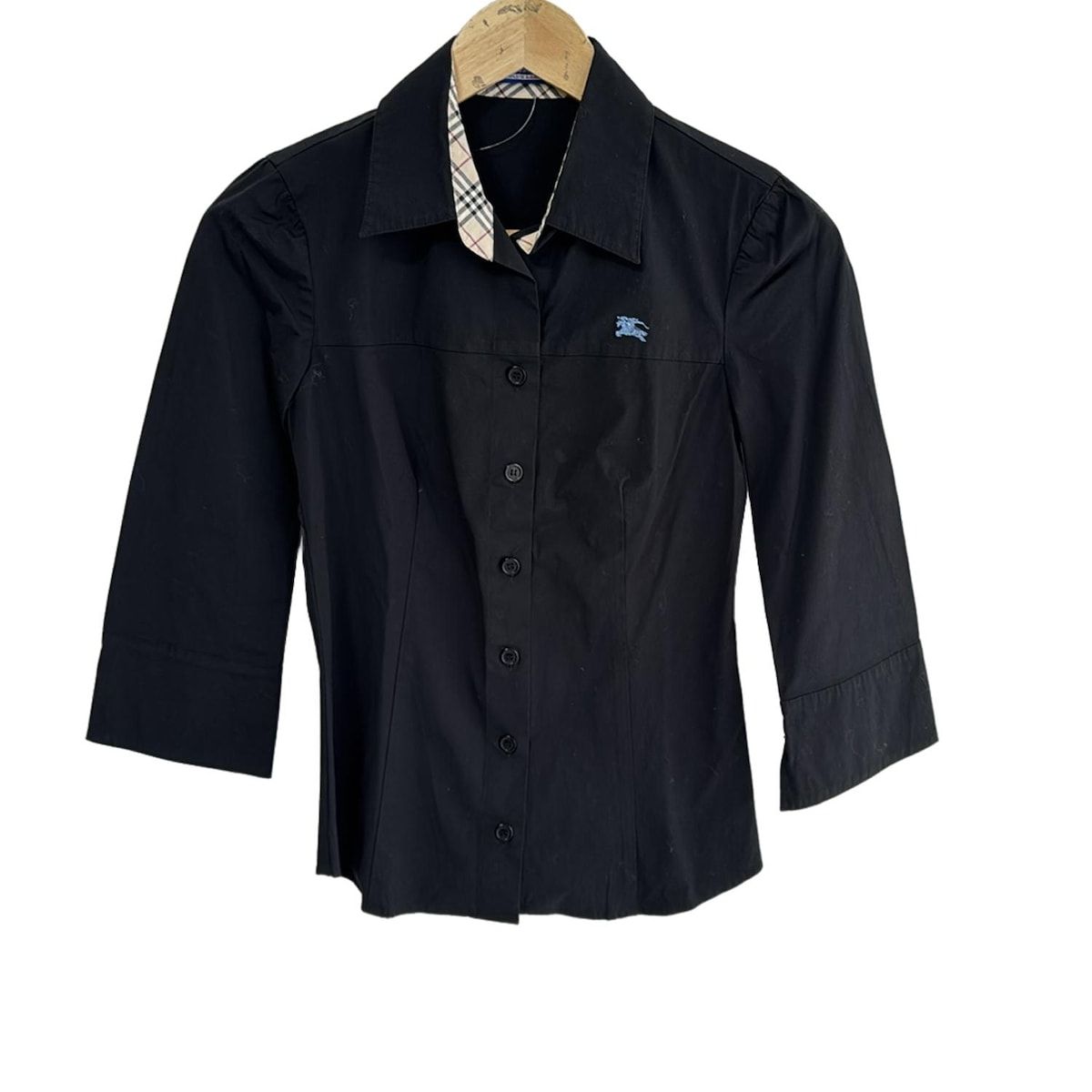 Burberry Blue Label バーバリーブルーレーベル 七分袖シャツブラウス サイズ38 M レディース - 黒