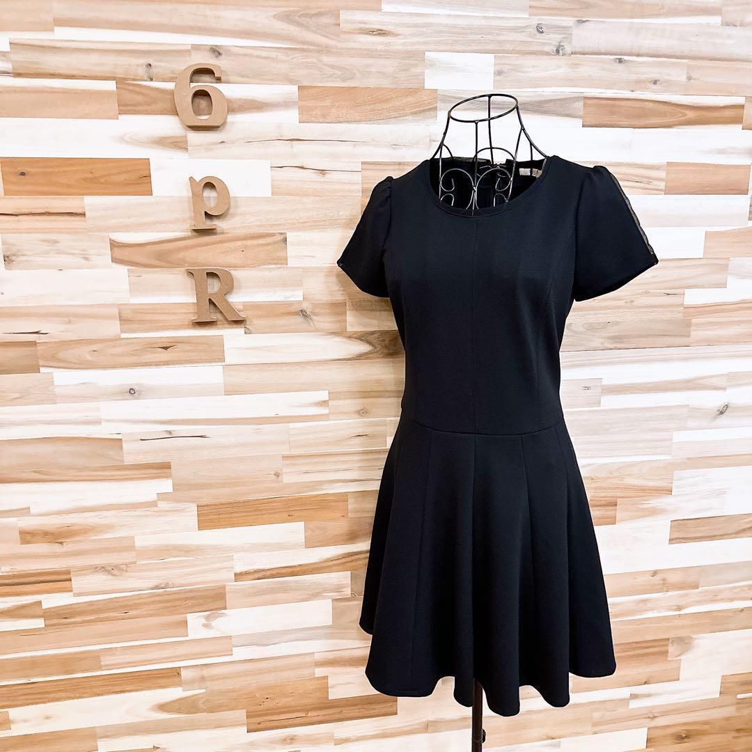 フレイアイディー シアー オーガンジー ドッキング ドレス ワンピース黒