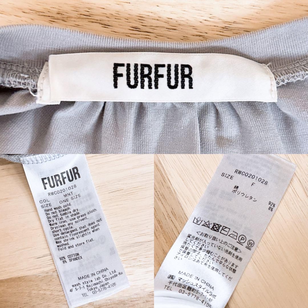  ファーファー ティアード パフスリーブ ロング ドレス ワンピース グレー 半袖 カットソーワンピース