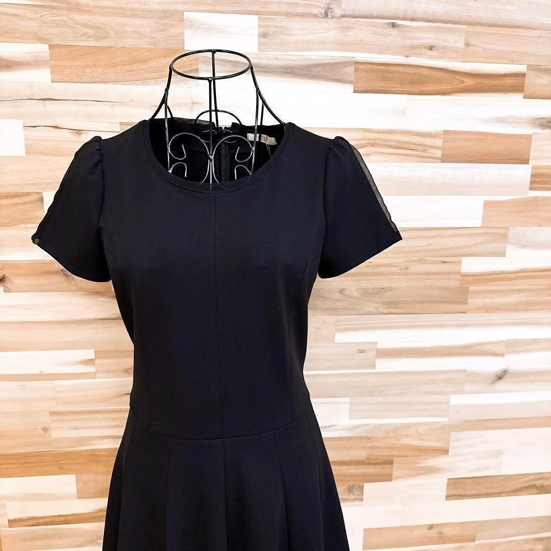 フレイアイディー シアー オーガンジー ドッキング ドレス ワンピース黒