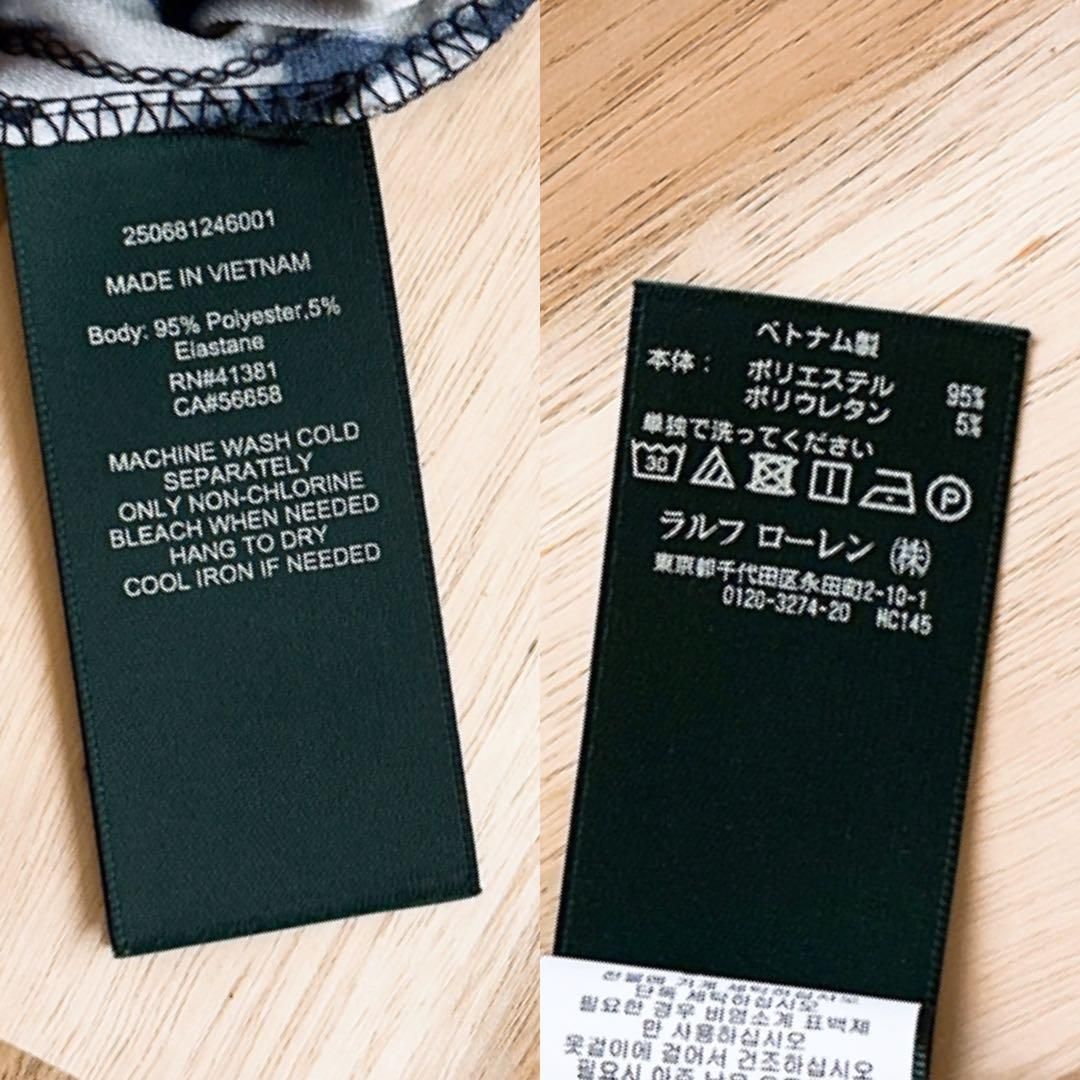 ローレンラルフローレン】フラワー カシュクール ドレス ワンピース 紺 