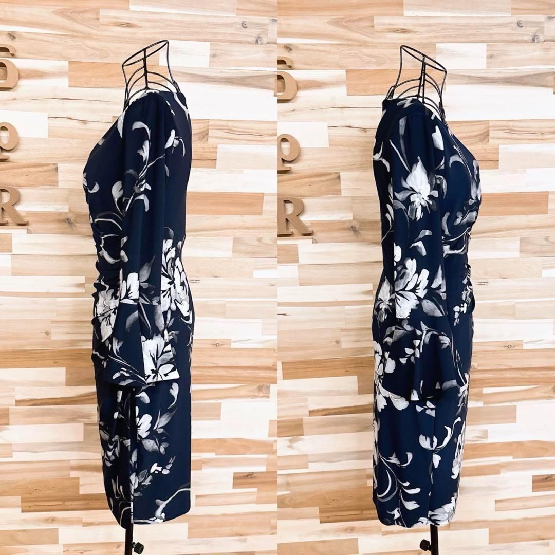 ポロラルフローレン　花柄　ラップワンピース　カシュクールワンピース　ネイビー ポロラルフローレン 花柄 ラップワンピース カシュクールワンピース