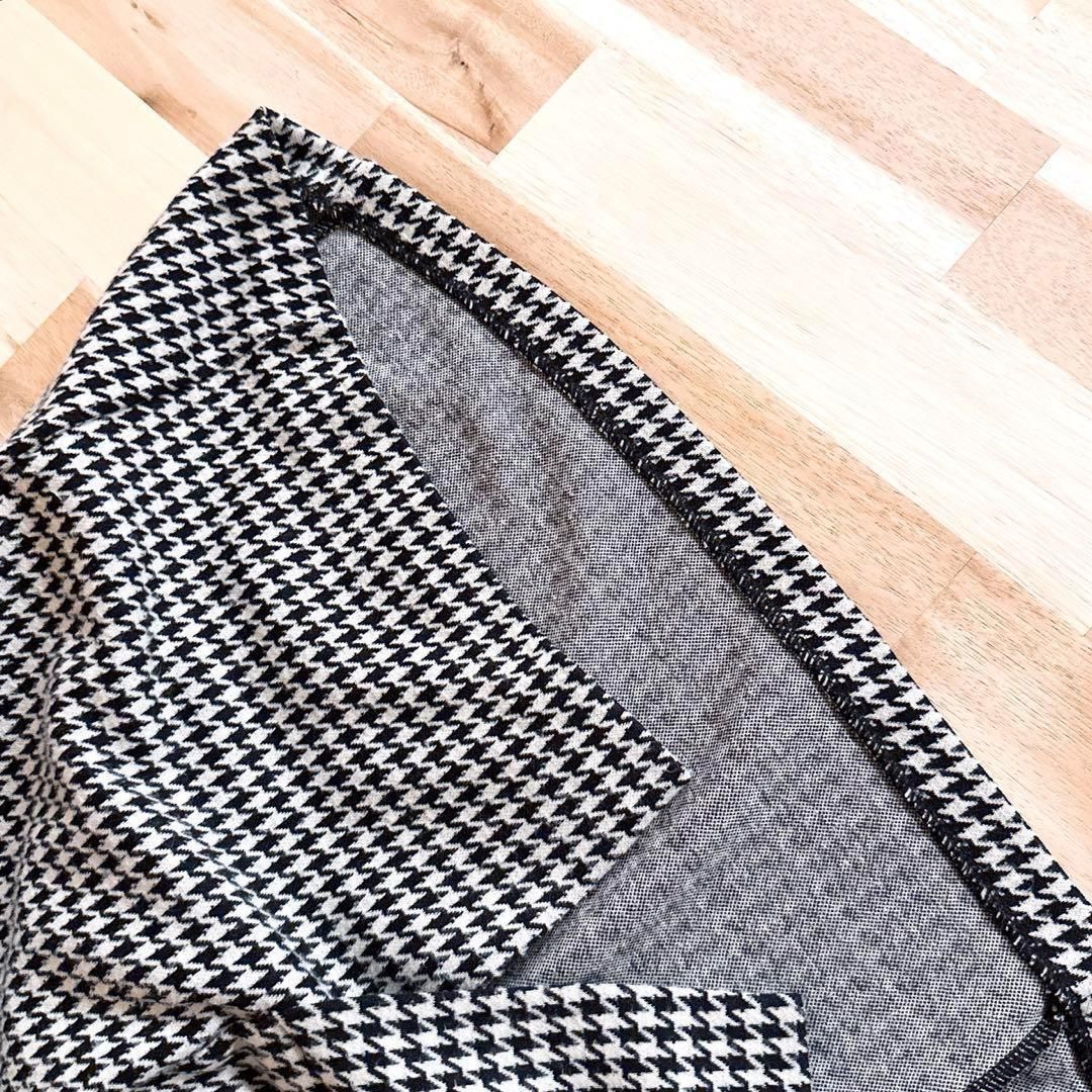  ローレンラルフローレン 千鳥柄 ノースリーブ ロング ワンピース M 黒×白 ノースリーブ カットソーワンピース