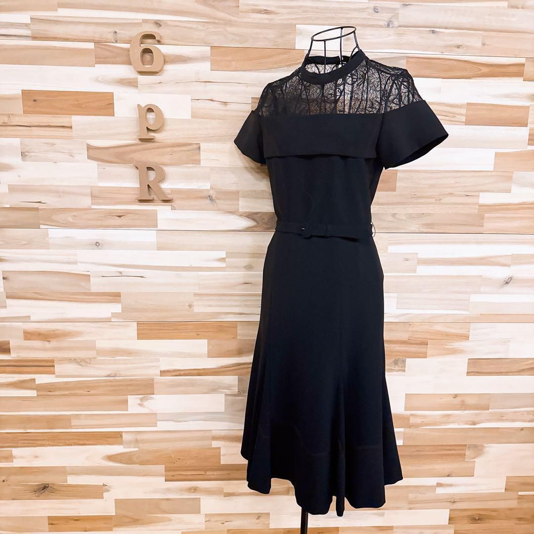 フレイアイディー レース ドッキング ドレス ワンピース パーティ 結婚式 黒