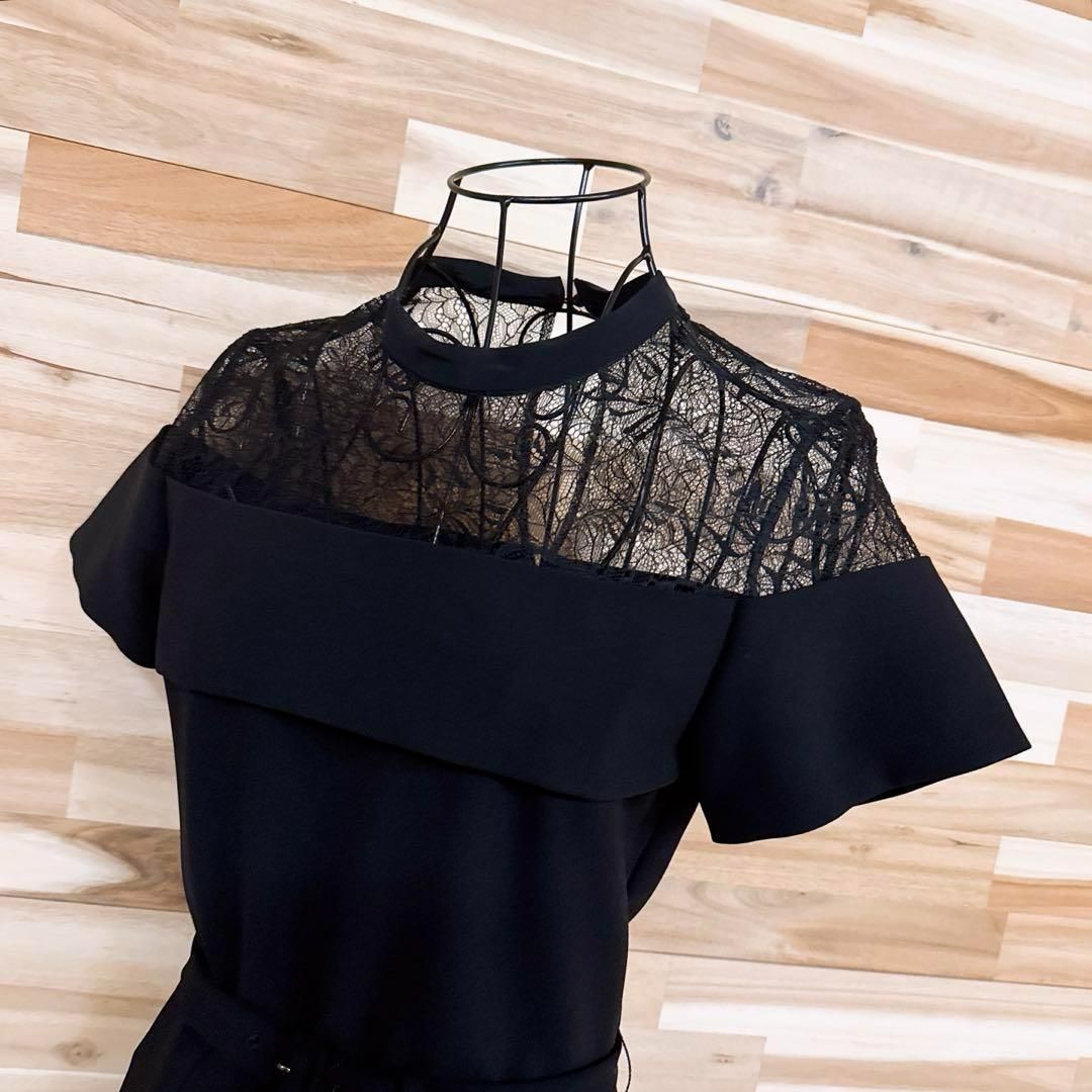 フレイアイディー レース ドッキング ドレス ワンピース パーティ 結婚式 黒