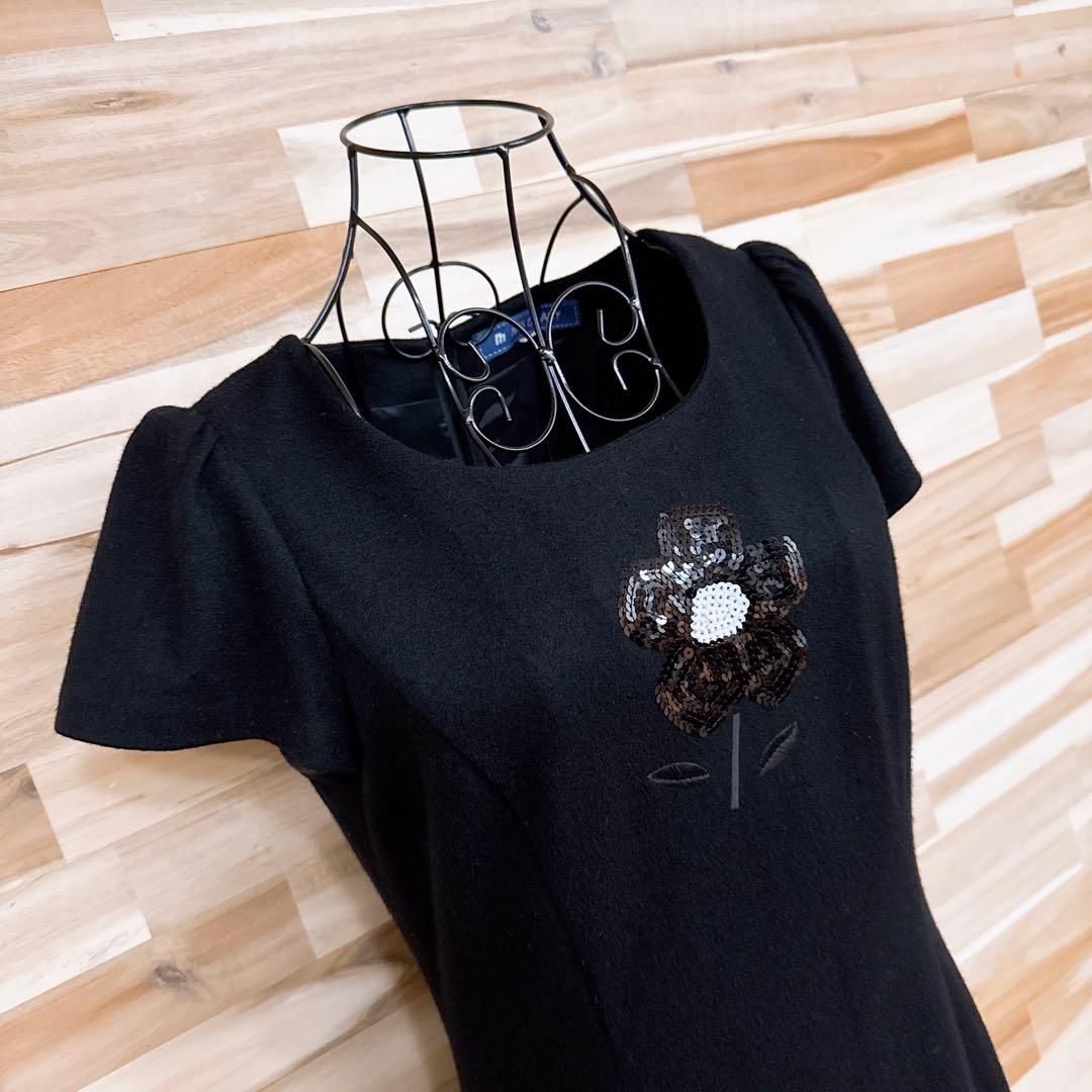 エムズグレイシー】スパンコール 花フラワーモチーフ ワンピース