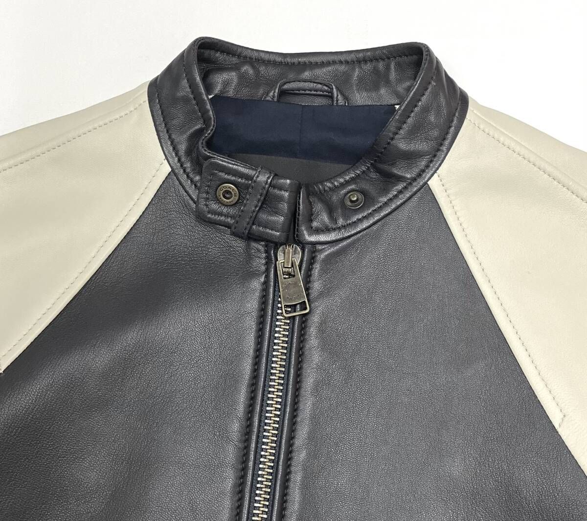 COACH コーチ F85583 シングルライダース バイカラー レザー