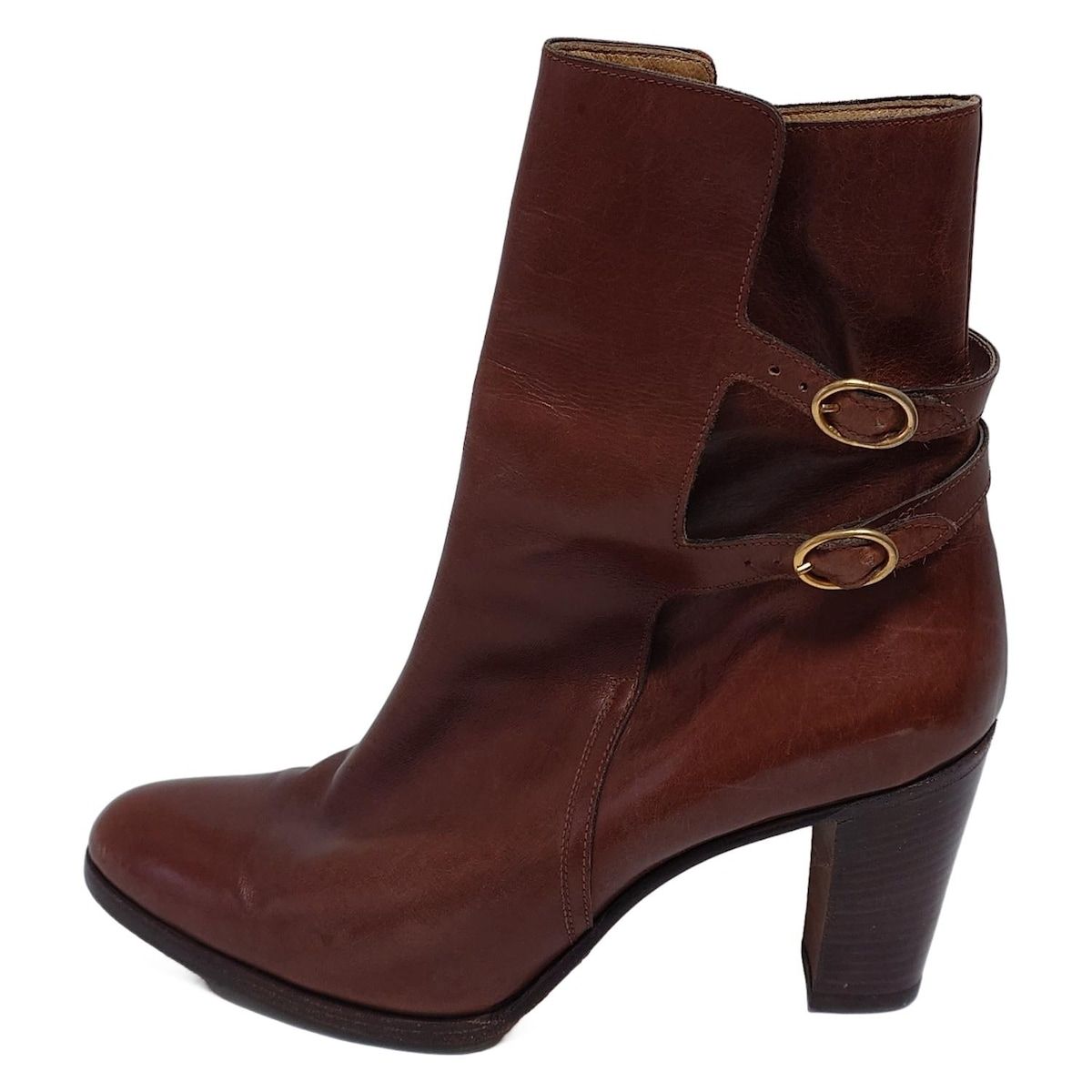 未使用タニノクリスチー　レザーブーティ　ブラウン　36　23cm TANINO CRISCI(タニノクリスチー) ショートブーツ 36 1/2C レディース