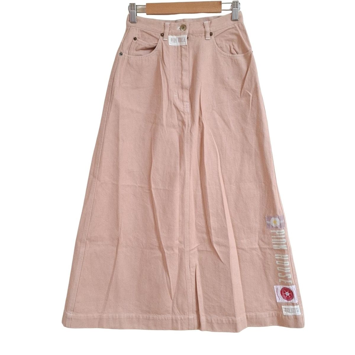 極美品♡PINK HOUSE ピンクハウス デニム プリーツ ロング スカート PINK HOUSE(ピンクハウス) ロングスカート レディース - ピンク