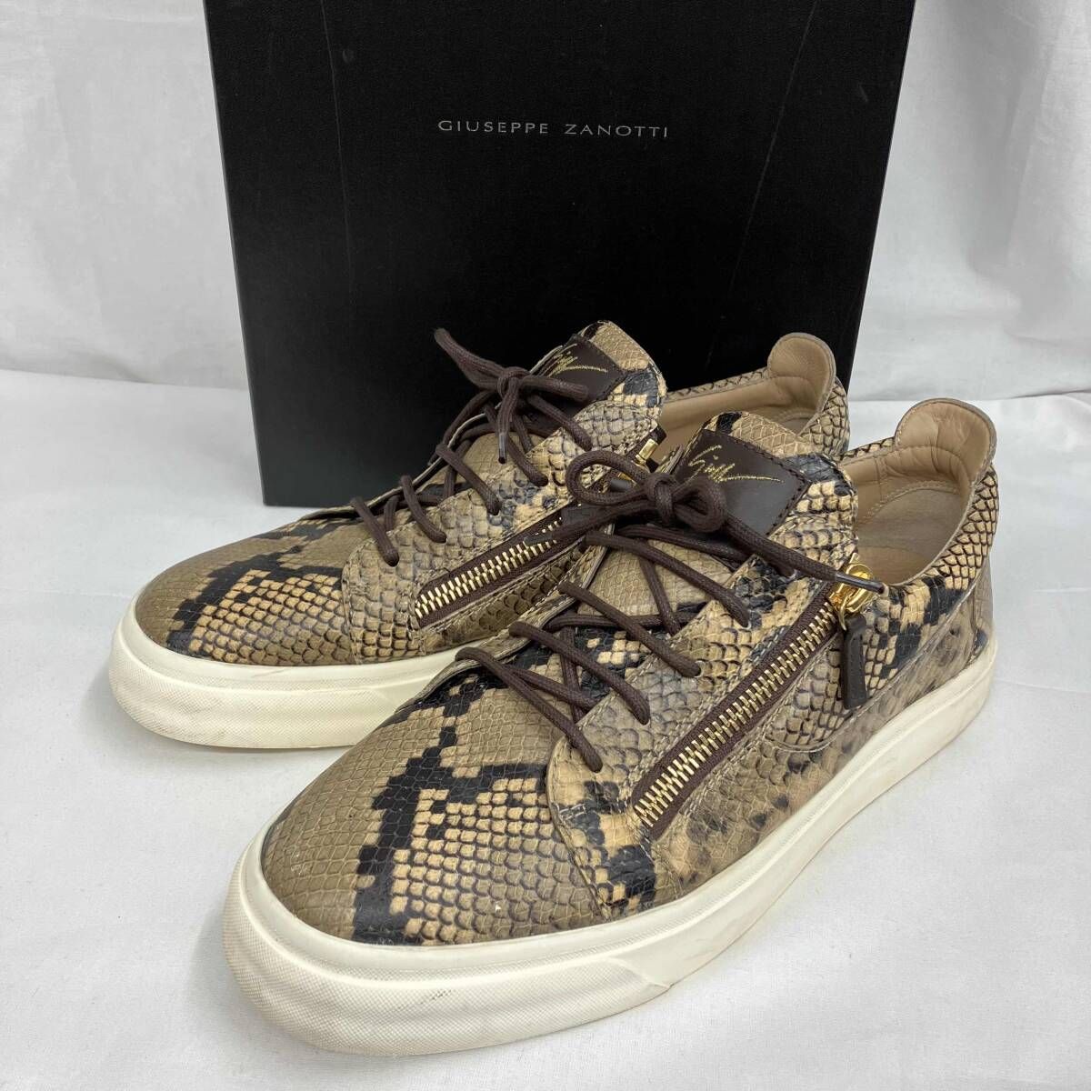 GIUSEPPE ZANOTTI ジュゼッベザノッティ レザー パイソン柄 スニーカー サイズ４４ 28.５cm