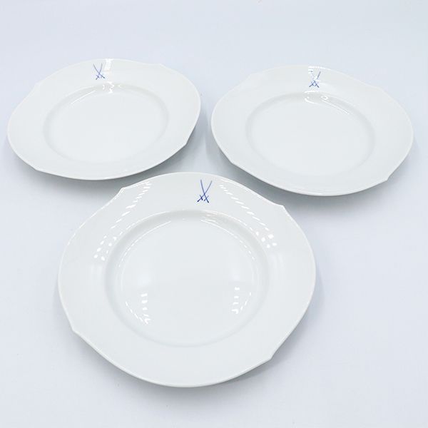 マイセン MEISSEN ロゴ プレート 3枚セット 28472 ホワイト 箱 ww 5000002800300045