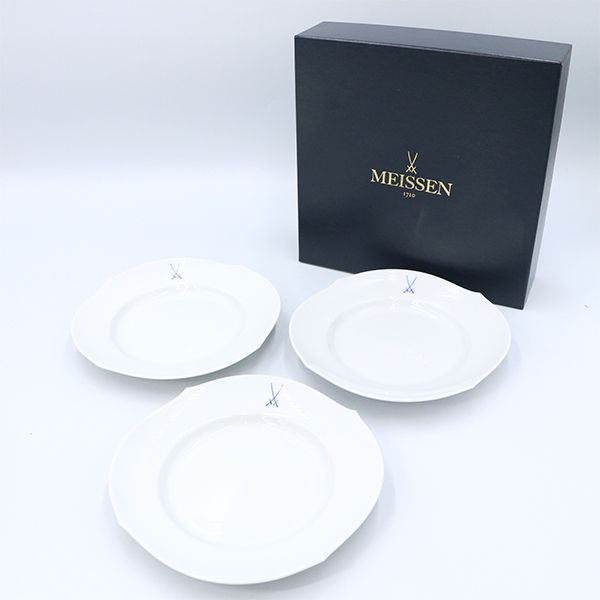 マイセン MEISSEN ロゴ プレート 3枚セット 28472 ホワイト 箱 ww 5000002800300045
