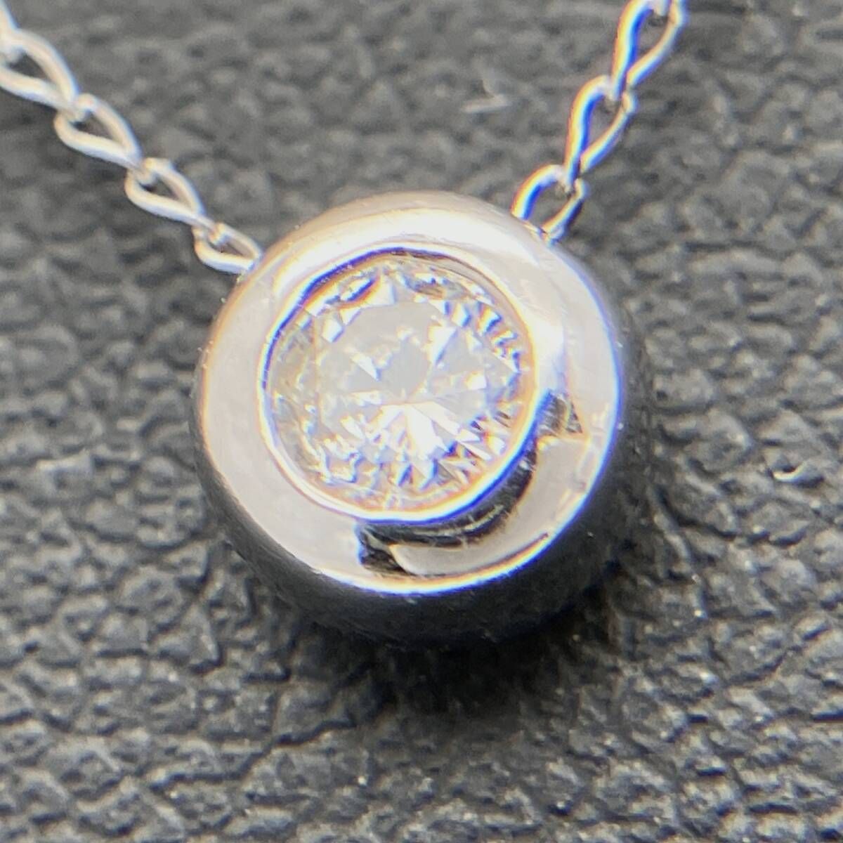 鑑別書付き】Pt850／Pt900 40cm 総重量 約1.8g ダイヤ0.15ct ネックス