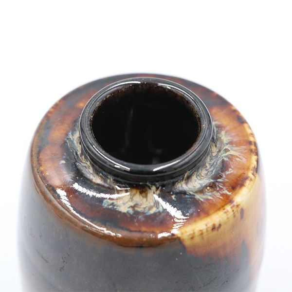 肩衝茶入 桶谷定一作 茶入れ 茶道具 ツボ 作家【ww】【中古