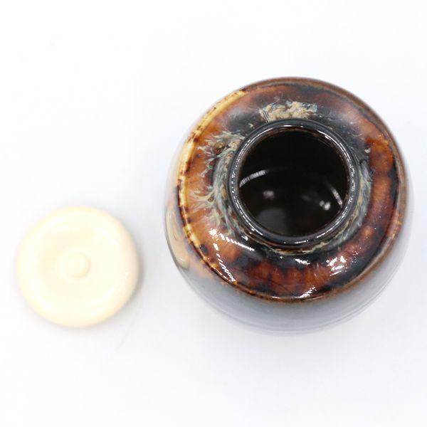 肩衝茶入 桶谷定一作 茶入れ 茶道具 ツボ 作家【ww】【中古