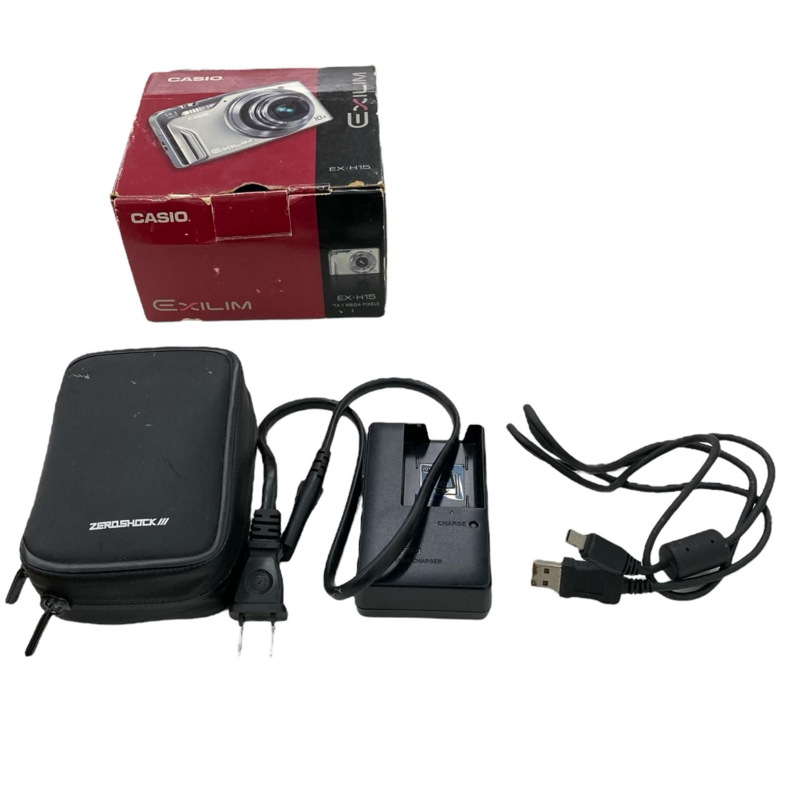 CASIO EXILIM EX-H15 ブラック 動作未確認 充電器・付属品付 カメラ 186000 現状品 CASIO カシオ EXILIM エクシリム EX-H15 シルバー