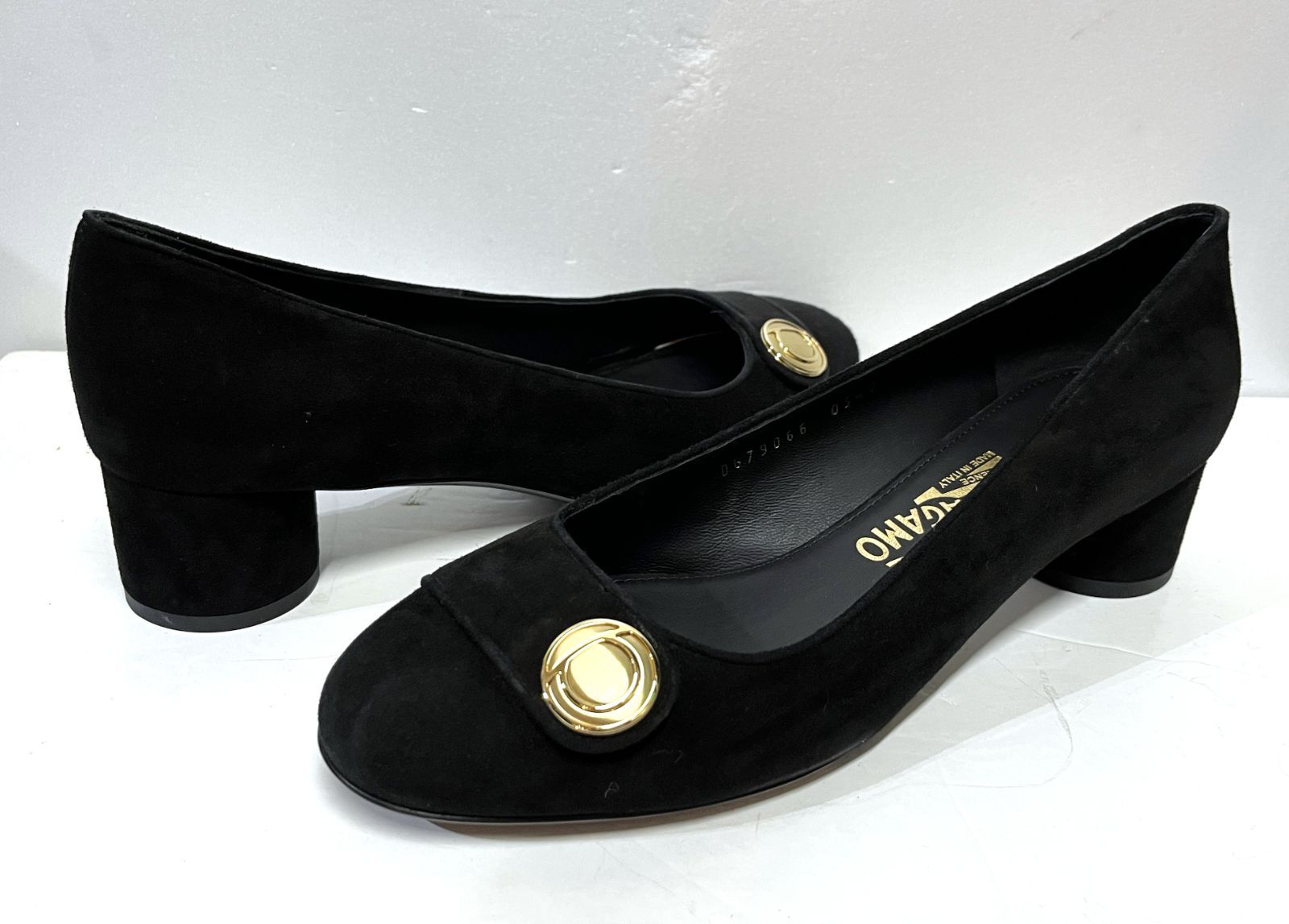 8.5 D 25.5 cm 4 Salvatore Ferragamo｜サルヴァトーレフェラガモ 太ヒール パンプス 靴