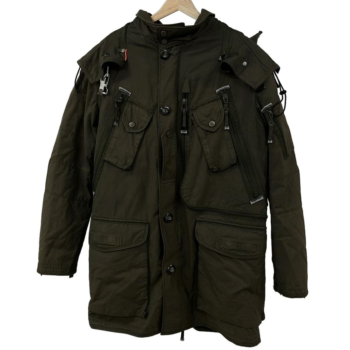 PARAJUMPERS パラジャンパーズ コート サイズMEDIUM M メンズ カーキ 冬物 ジップアップ