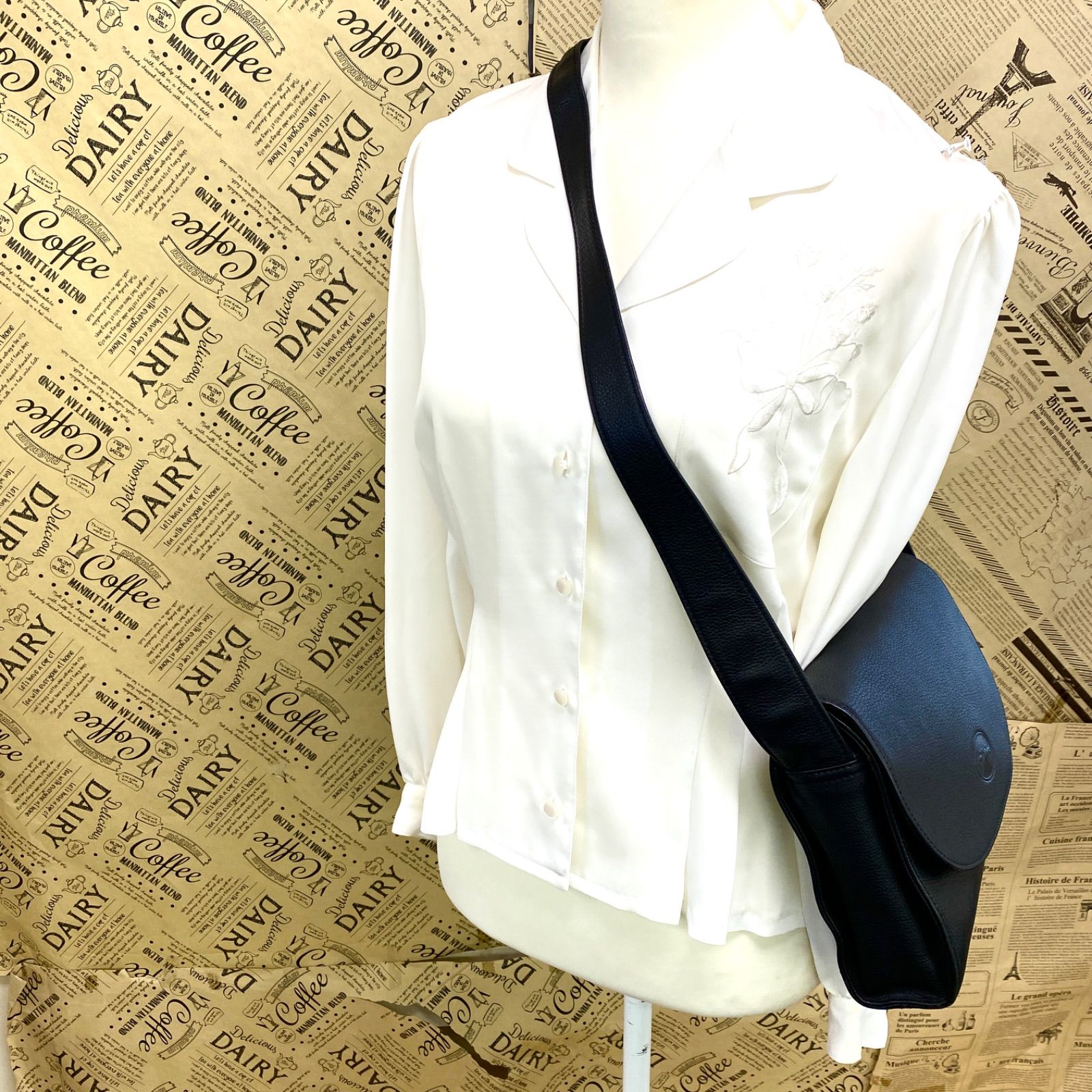 ロンシャン ショルダーバッグ 革 黒 フォーマル サコッシュ旅行FX351