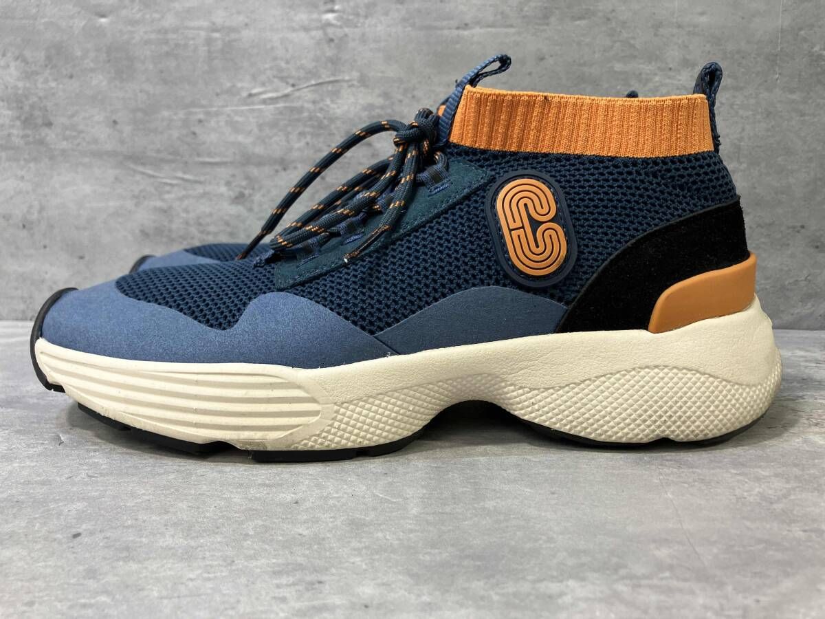 COACH G 4914 multi color sneaker マルチ スニーカー EU 43 ネイビー×オレンジ コーチ