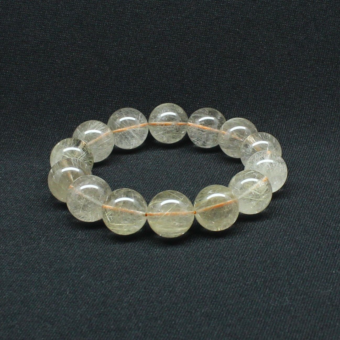 な金針 ゴールドルチル 約16-17 mm大玉ブレス GHB 114 ルチルクォーツブレスレット 無数の針が存在感を放ち地球のパワーを感じる一品 金運上昇 仕事運向上 プレゼント 水晶 86ｇ 浄化発送 ギフト 京海堂 天然石の卸 京の蔵