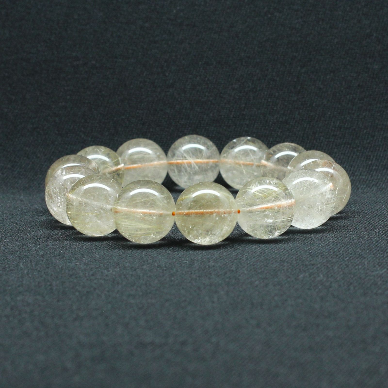 綺麗な金針 ゴールドルチル【約16-17mm大玉ブレス】一点物【GHB114