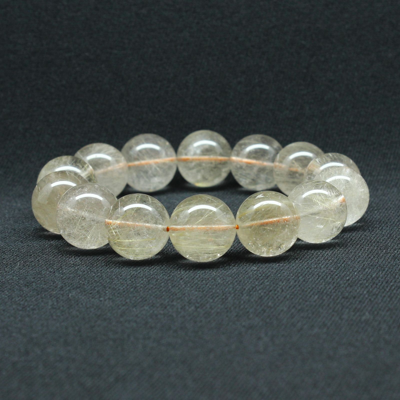 な金針 ゴールドルチル 約16-17mm大玉ブレス GHB114 ルチルクォーツブレスレット 無数の針が存在感を放ち地球のパワーを感じる一品 金運上昇 仕事運向上 クリスマスプレゼント 水晶 86g 浄化発送 ギフト 京海堂 天然石の卸 京の蔵