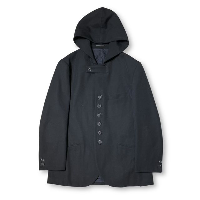 【史上最も激安！】 24AW YOHJI YAMAMOTO POUR HOMME H0-J53-101 サイズ2 ARMY GABARDINE HOODED TAB JAKET ブラック ヨウジヤマモトプールオム