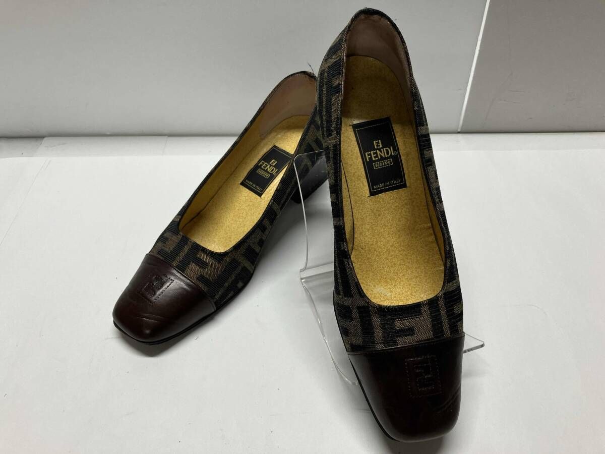 FENDI パンプス ズッカ柄 サイズ35 1 2 ブラウン ヒール高さ 約4.3cm