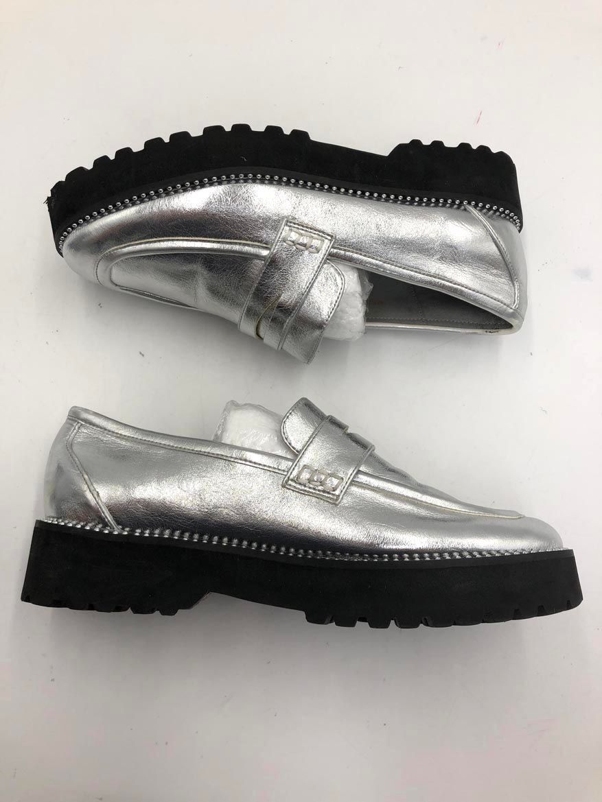GEMMA LINN ジェマリン スタッズ ローファー シューズ size38/シルバー