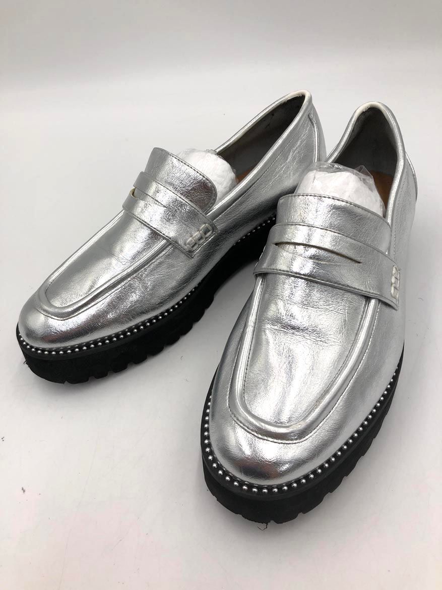 GEMMA LINN ジェマリン スタッズ ローファー シューズ size38/シルバー