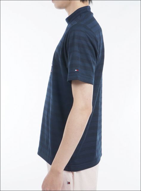 種類10：WHT(00)/3L トミーヒルフィガー フロントロゴ モックネック 半袖シャツ ゴルフウェア メンズ 2025年春夏モデル M-3L THMA520