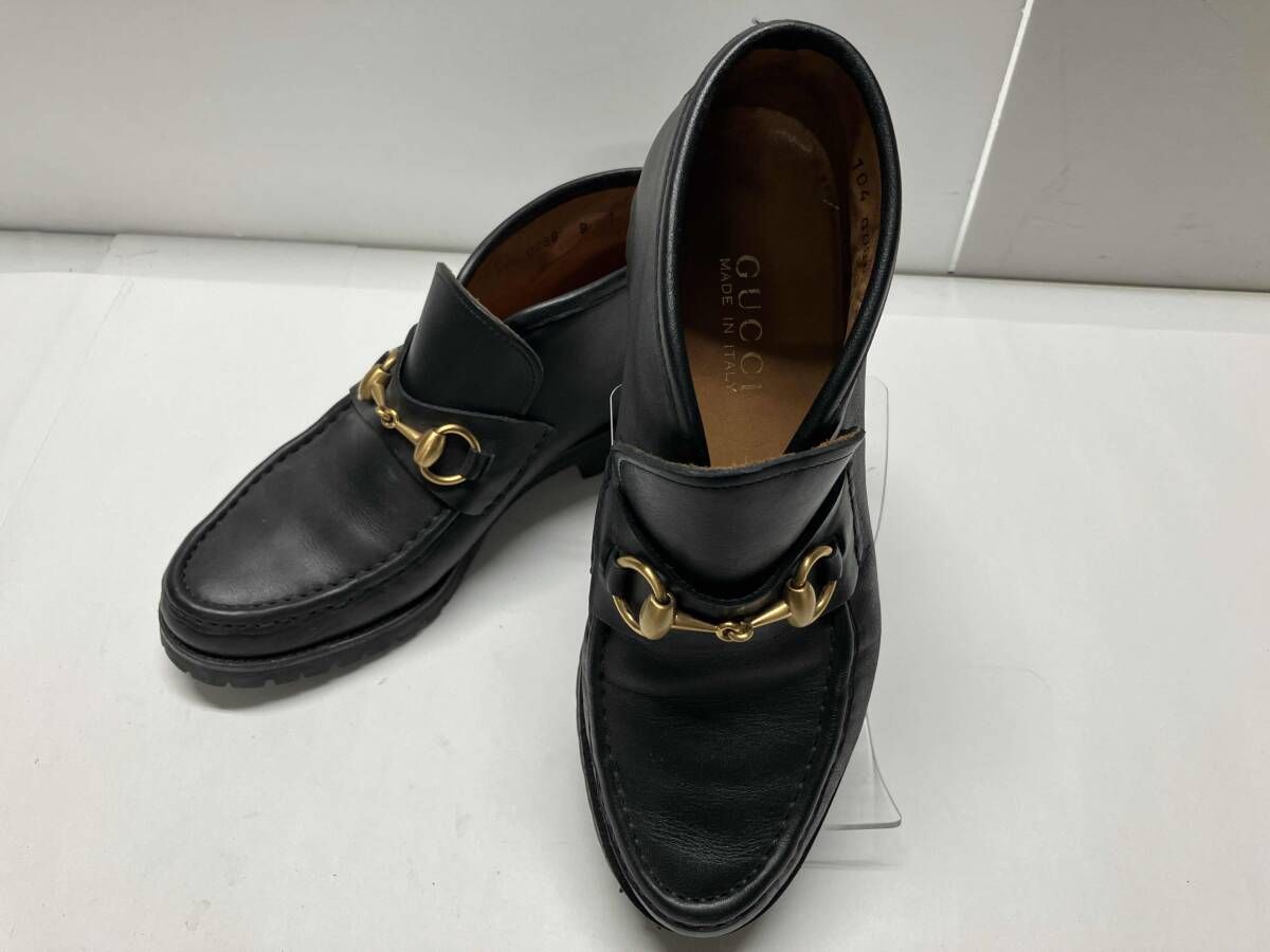 GUCCI ホースビット ローファー サイズ7 ブラック ゴールド金具 104 0088 B