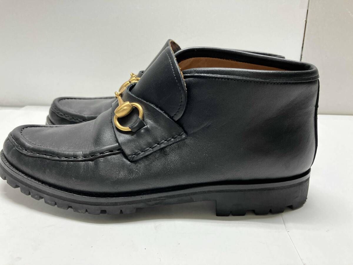 GUCCI ホースビット ローファー サイズ7 ブラック ゴールド金具 104 0088 B