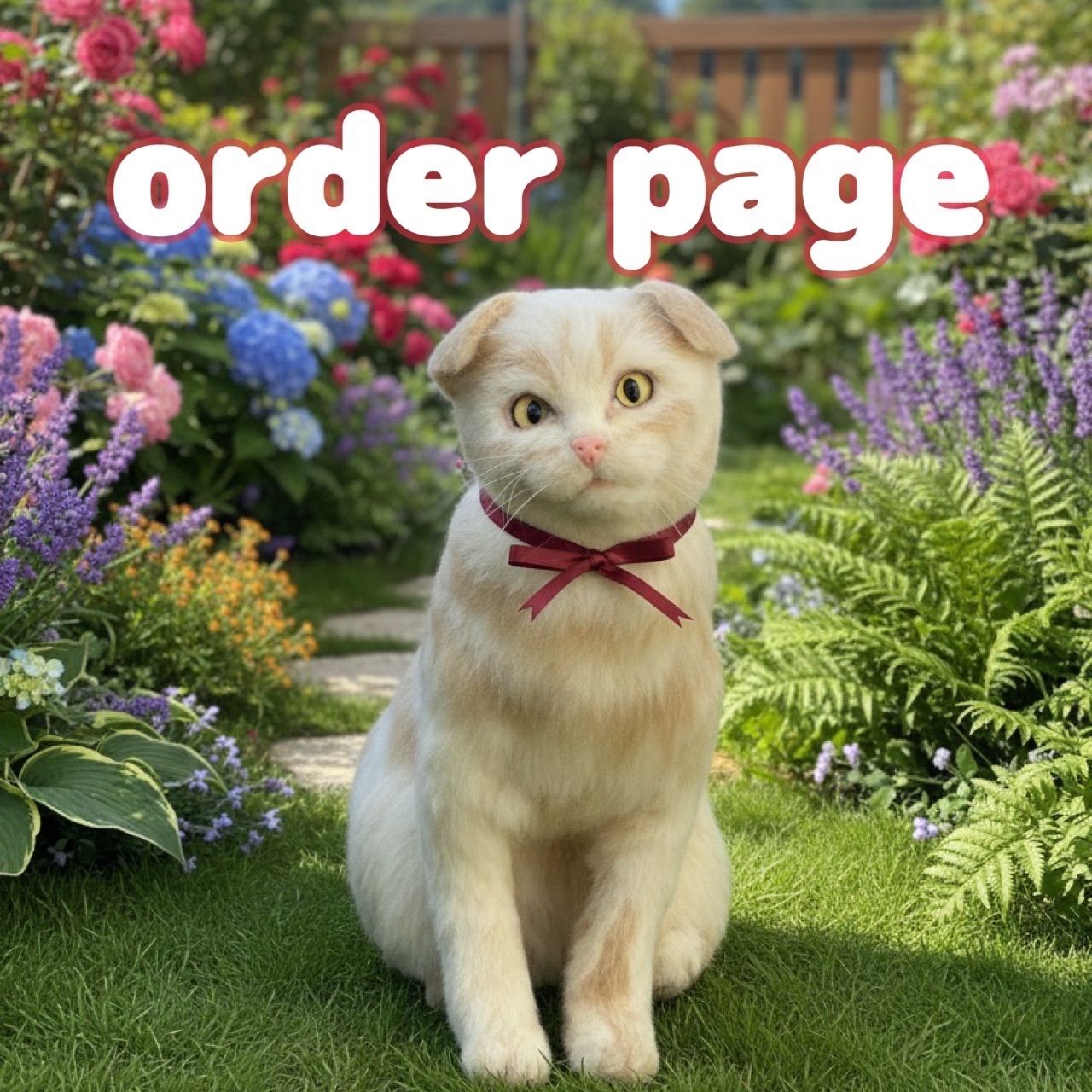 羊毛フェルト 猫ちゃんオーダー M Lの 2サイズ