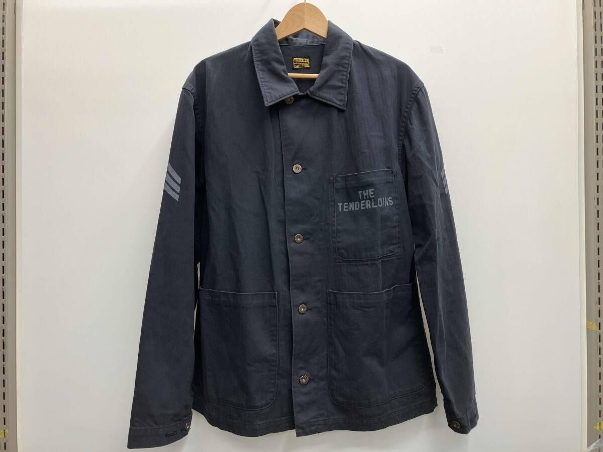 TENDERLOIN テンダーロイン カバーオール ヘリンボーンツイル ネイビー コットン サイズM