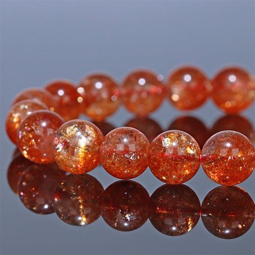 〔K 2031〕高品質 約8.8 mm サンストーン ブレスレット SunStone タンザニア産 日長石