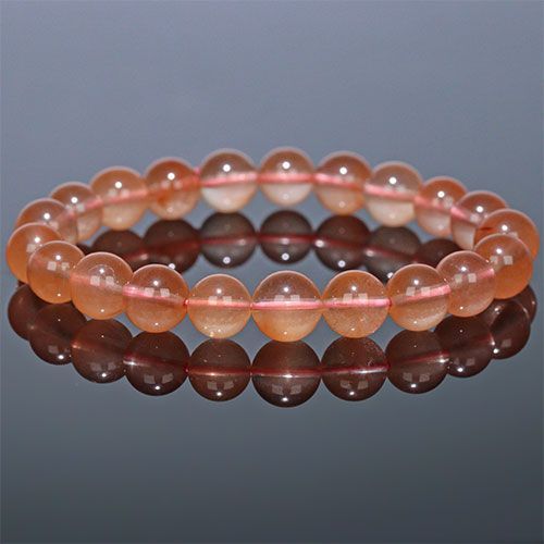 〔K 2032 1〕約9 mm ピンクサゲニティッククォーツ ブレスレット Pink Sagenitic quartz