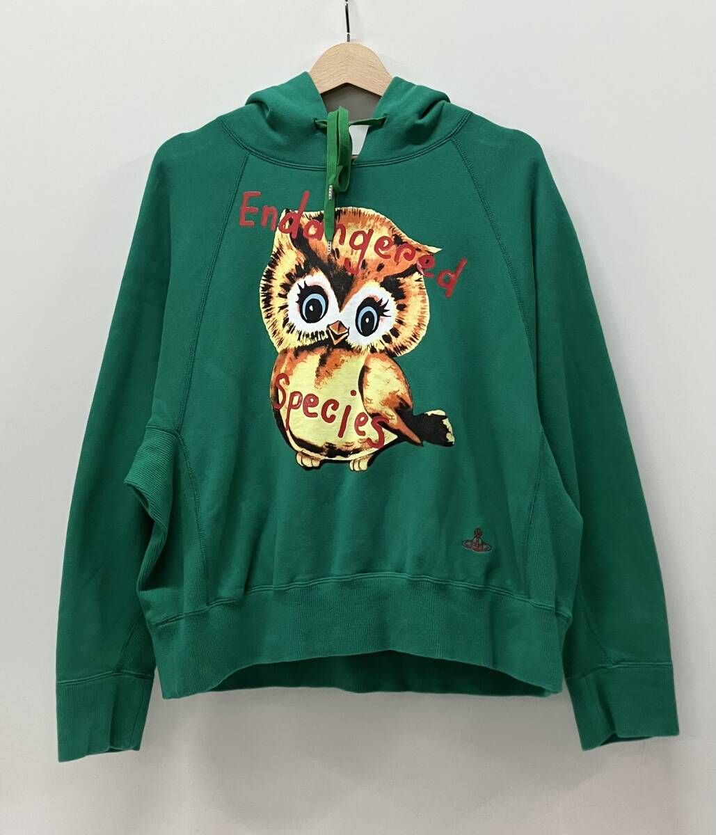 ヴィヴィアンウエストウッド OWLプリントパーカー フクロウ オーブ 魔女フード VIVIENNE WESTWOOD ヴィヴィアン ウエストウッド 16-12-302023