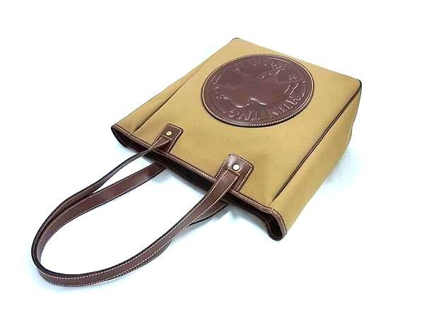 美品　ハンティングワールド トートバッグ CAFTAN TODAY カーキ トートバッグ キャンバス レザー ロゴ カーキ（2024/07/30買取