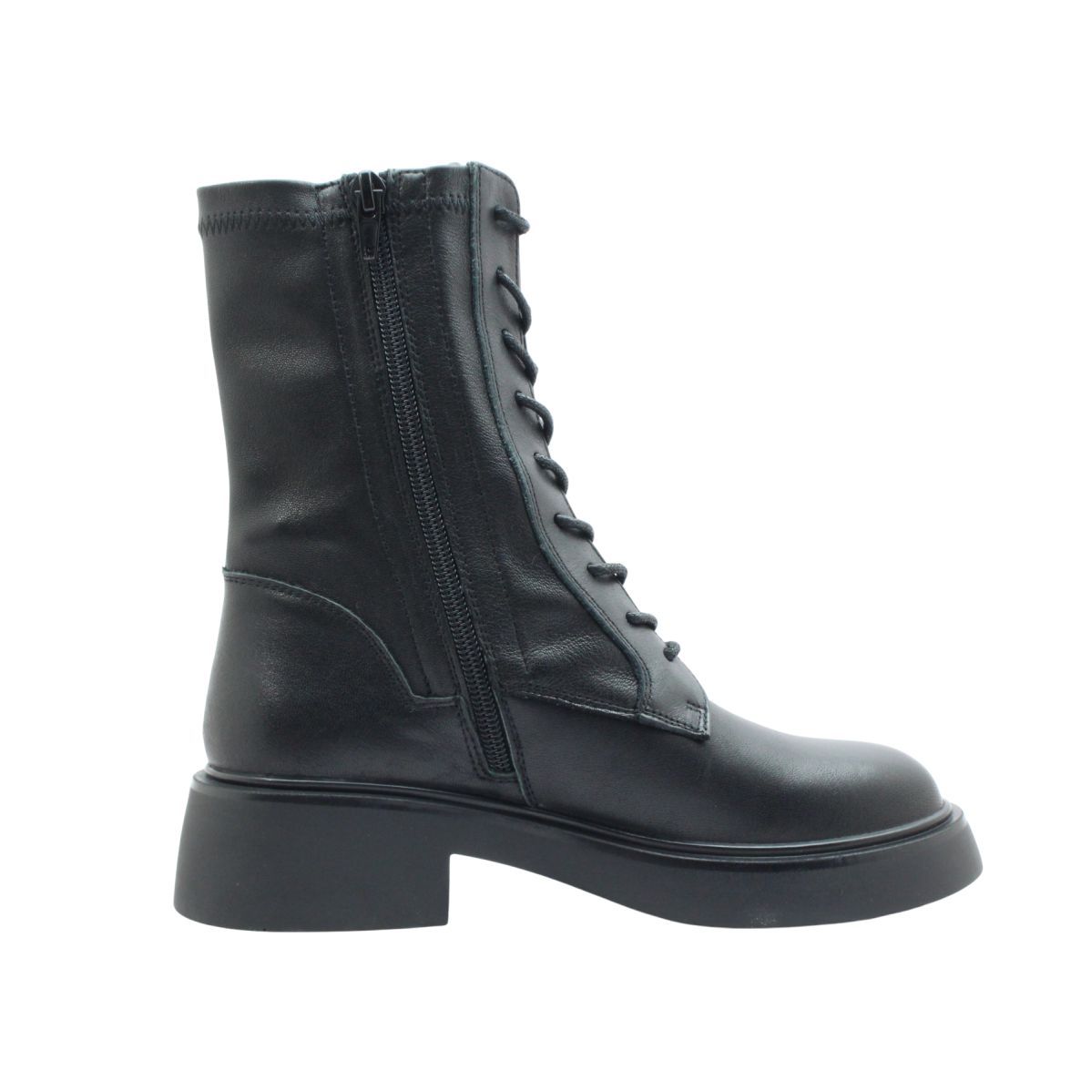  あしながおじさん 4810005 レディース レースアップ ブーツ ストレッチ 柔らかい 秋冬 本革 厚底 紐 靴 その他 靴