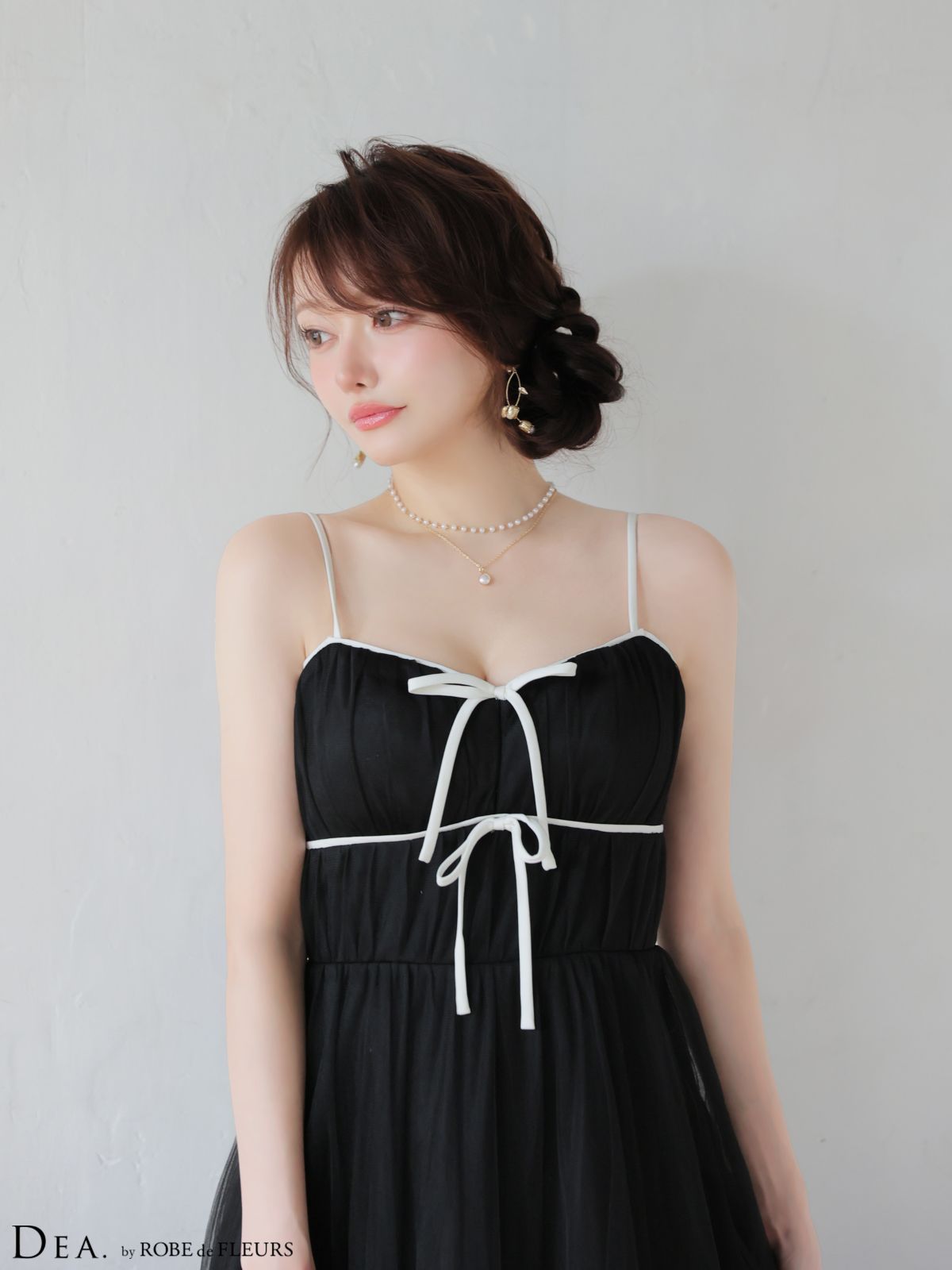 ローブドフルール ドットパールリボン