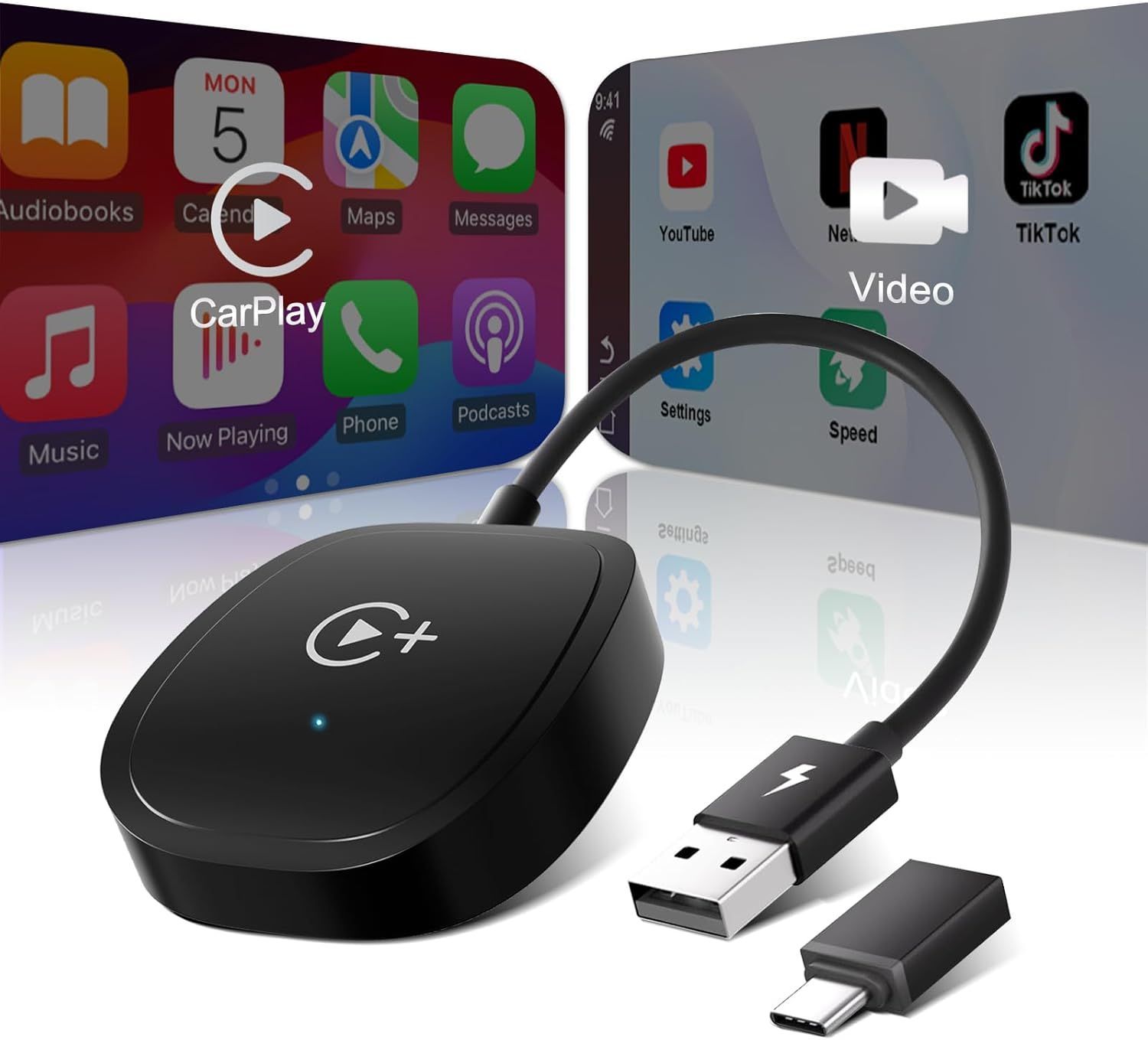 CarPlay ワイヤレス、ワイヤレス CarPlay アダプ2025年アップグ