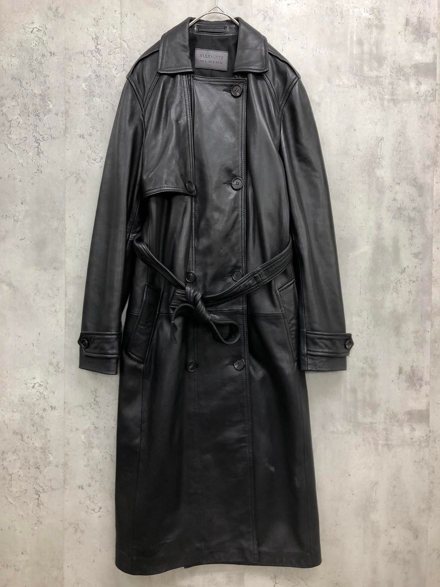 ALLSAINTS オールセインツ OKENA ダブル ブレスト レザー トレンチ
