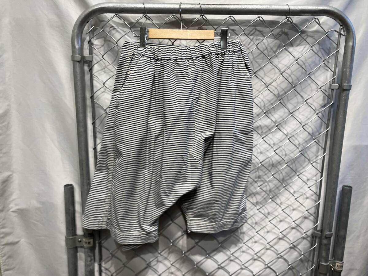 TRICOT COMME des GARCONS size M TK-P015 ヒッコリーハーフパンツ ボーダー ホワイト ブルー コムデギャルソン