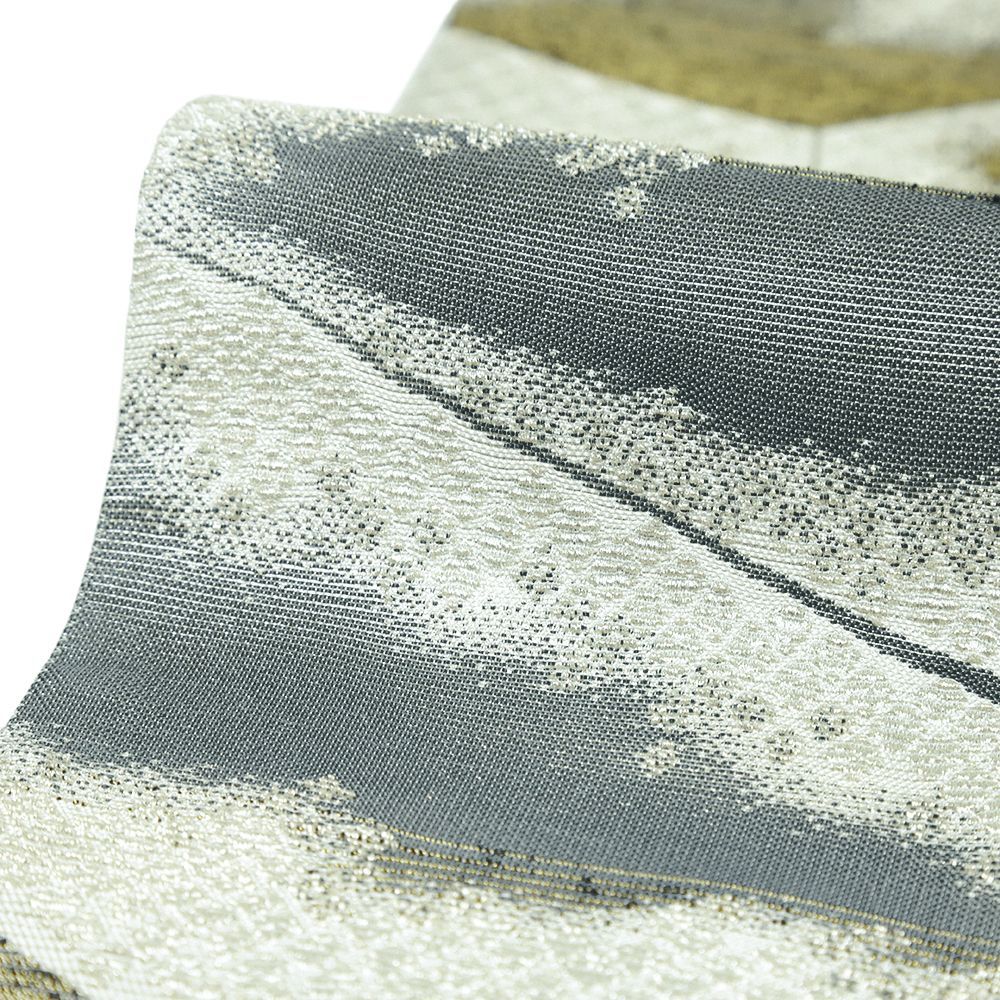  袋帯 全通 白 モール織 正絹 仕立て上がり リサイクル 帯 礼装用 セミフォーマル 金糸 銀糸 西陣織 No.i 6-2366 袋帯 帯