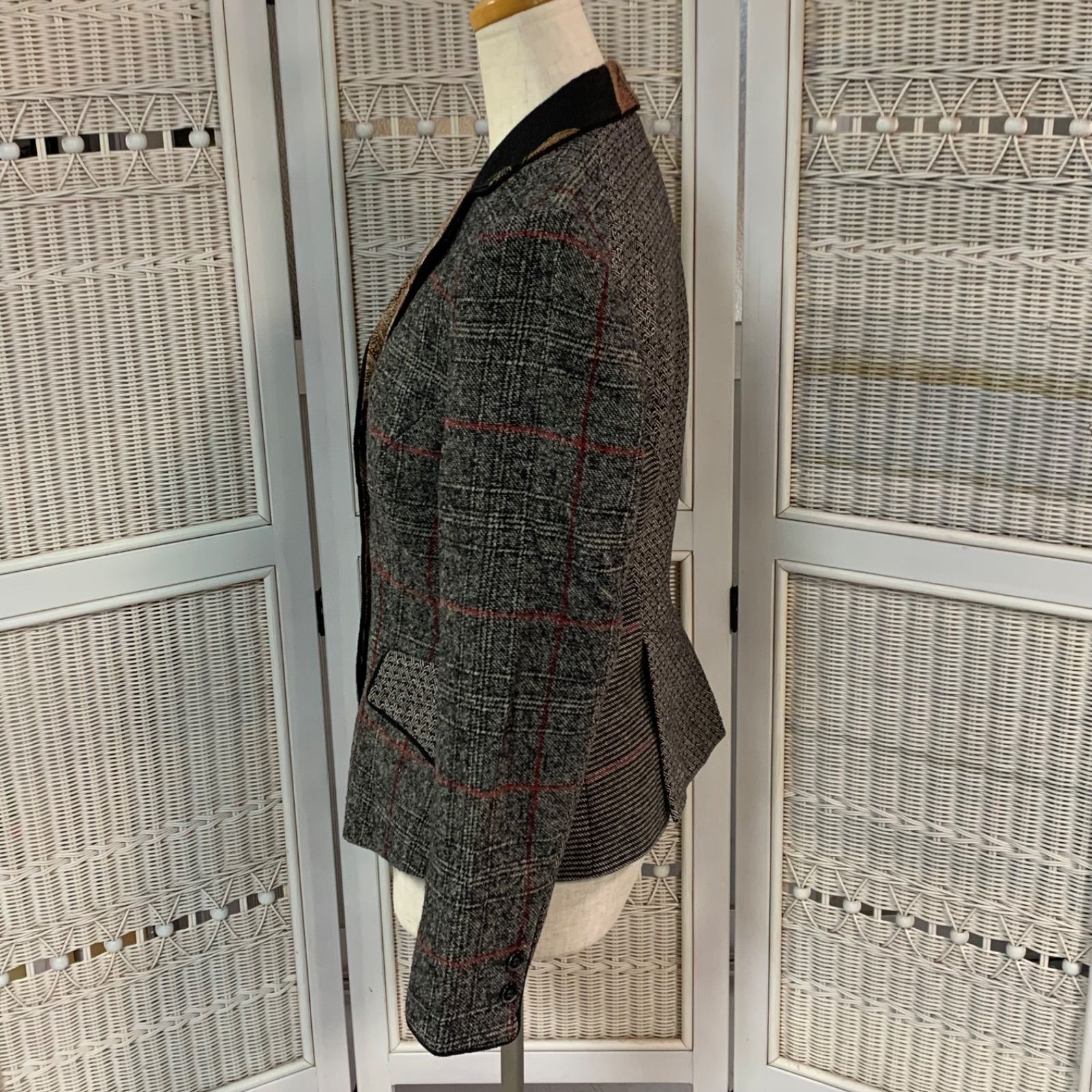 ETRO Milano エトロ ジャケット ウール ペイズリー チェック柄